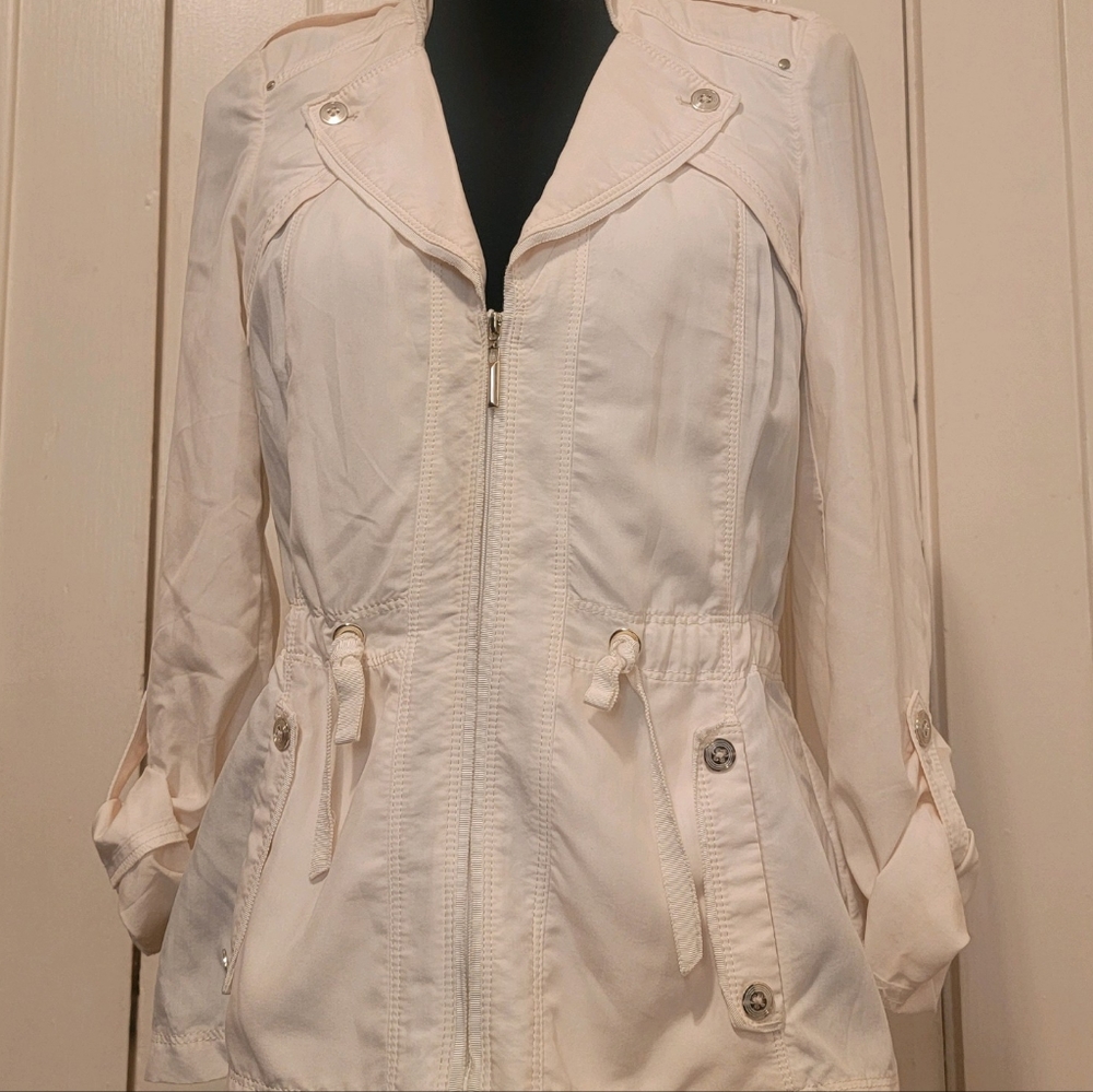 WHBM CREAM UTILITY JACKET SZ 2